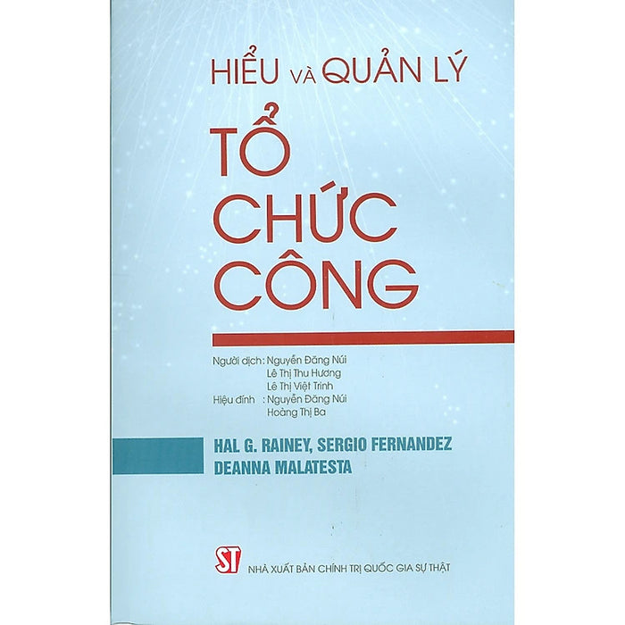 Sách - Hiểu Và Quản Lý Tổ Chức Công