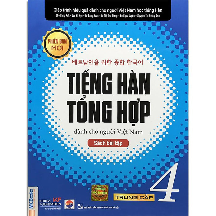Sách - Tiếng Hàn Tổng Hợp Dành Cho Người Việt Nam - Trung Cấp 4 Phiên Bản Mới (Sách Bài Tập)