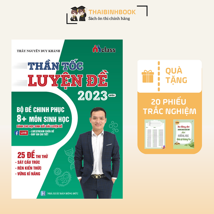 Thần Tốc Luyện Đề Sinh Học 8+, Bộ Đề Chinh Phục 8+ Môn Sinh Học 2023 - Thầy Nguyễn Duy Khánh