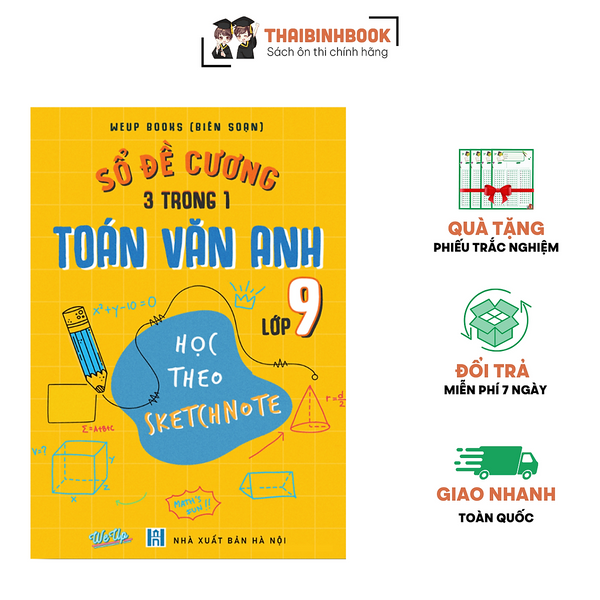 Sổ Tay Sketchnote Toán Văn Anh Lớp 9, Ôn Cấp Tốc Thi Vào 10