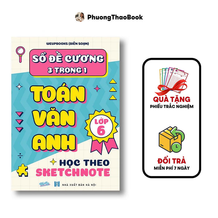 Sách - Đề Cương 3 Trong 1 Toán Văn Anh 6 (Sketchnote)