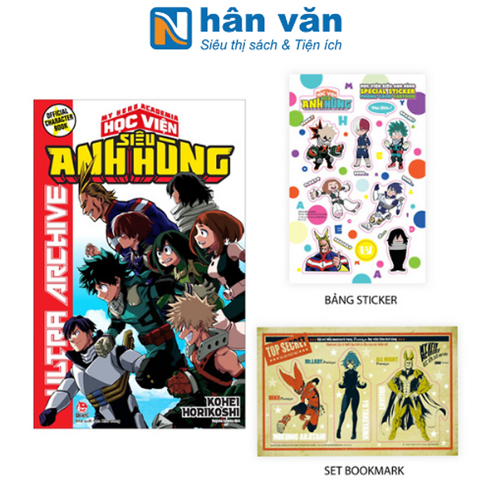 Official Character Book - My Hero Academia - Học Viện Siêu Anh Hùng - Ultra Archive - Tặng Kèm Set Bookmark Pvc + Bảng Sticker