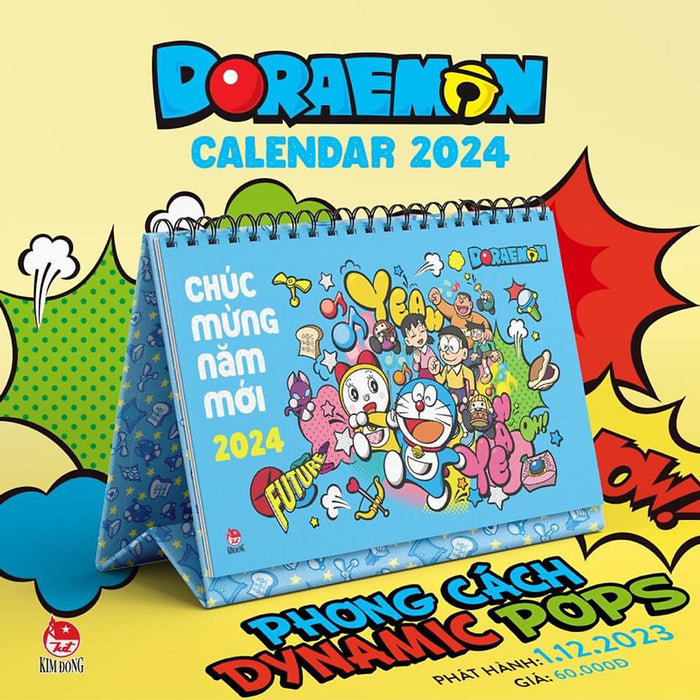 Lịch Để Bàn Doraemon 2024 - Tặng Kèm Bảng Sticker