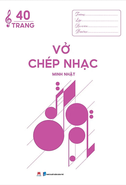 Vở Chép Nhạc 40 Trang (Bìa Hồng)_Hh