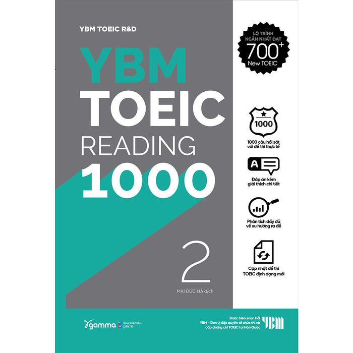 Ybm Toeic Reading 1000 - Vol 2 (Tái Bản 2022)