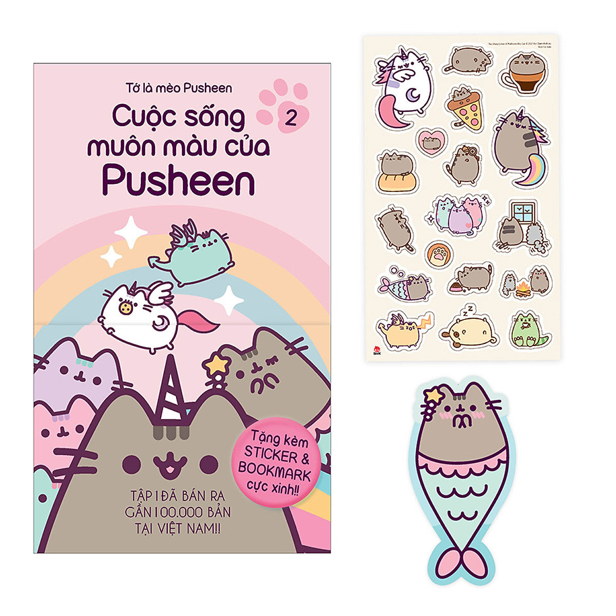 Tải tranh tô màu Mèo Pusheen với bánh rán