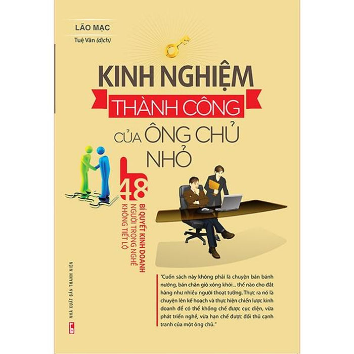 Sách: Kinh Nghiệm Thành Công Của Ông Chủ Nhỏ - Tskn