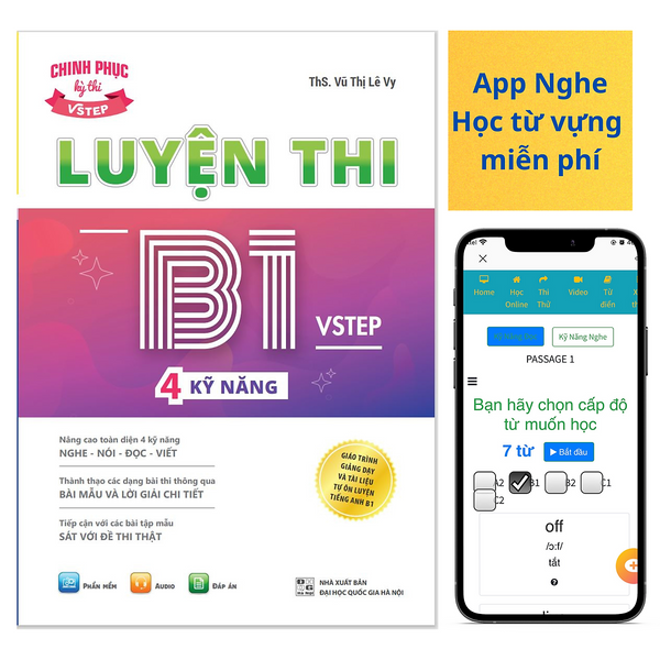 Sách Luyện Thi B1 Vstep 4 Kỹ Năng - Ôn Thi Chứng Chỉ Tiếng Anh B1 Bậc 3 (Bằng B1 Tiếng Anh) Theo Khung Nlnn Việt Nam