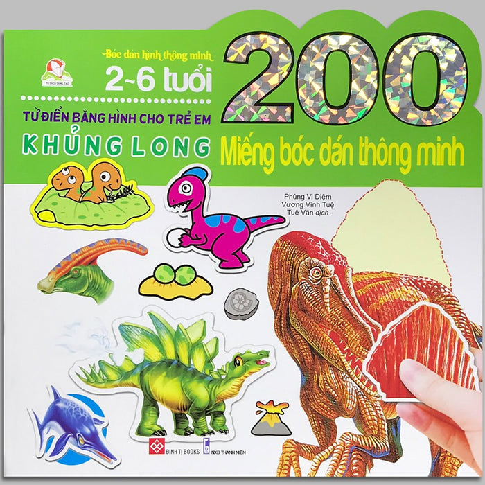 Sách - 200 Miếng Bóc Dán - Khủng Long
