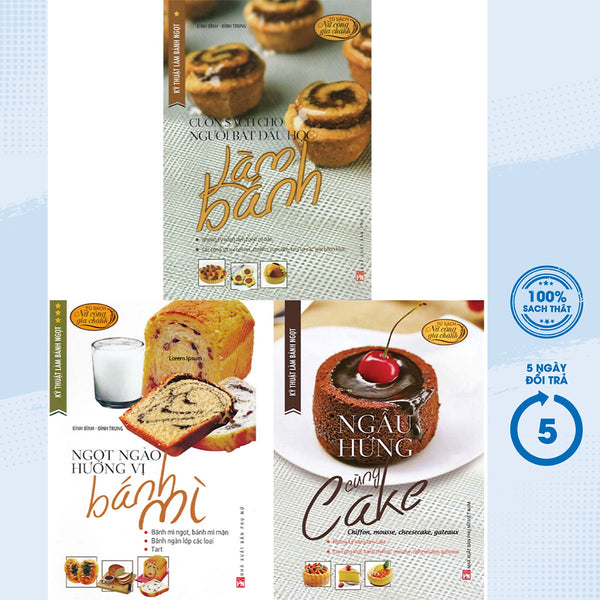 Sách - Combo 3 Cuốn : Ngọt Ngào Hương Vị Bánh Mì + Ngẫu Hứng Cùng Cake + Cuốn Sách Cho Người Bắt Đầu Học Làm Bánh