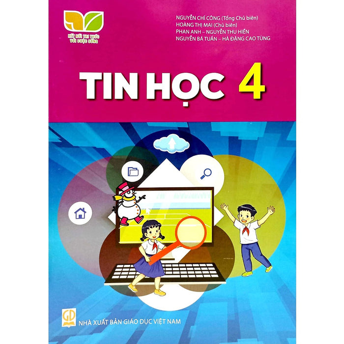 Sách - Sgk Tin Học 4 Kn Và 2 Tập Giấy Kiểm Tra Ô Ly Vỏ Hồng Tím