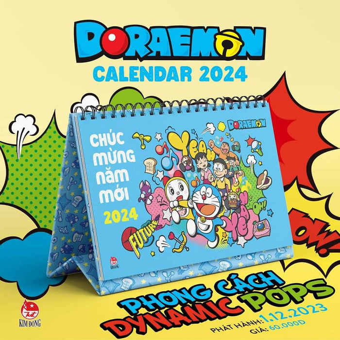 Sách - Lịch Để Bàn Doraemon 2024 - Kim Đồng