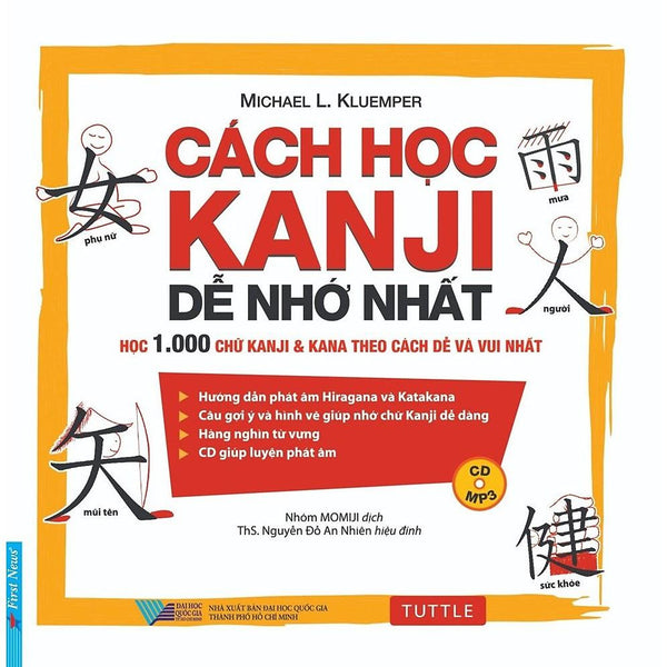 Sách - Cách Học Kanji Dễ Nhớ Nhất ( Tặng Kèm 1Cd) - Firstnews