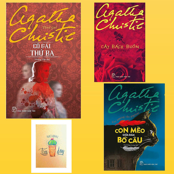 Combo Agatha Christie : Cây Bách Buồn, Cô Gái Thứ Ba Và Con Mèo Giữa Đám Bồ Câu ( Tặng Kèm Sổ Tay Xương Rồng )