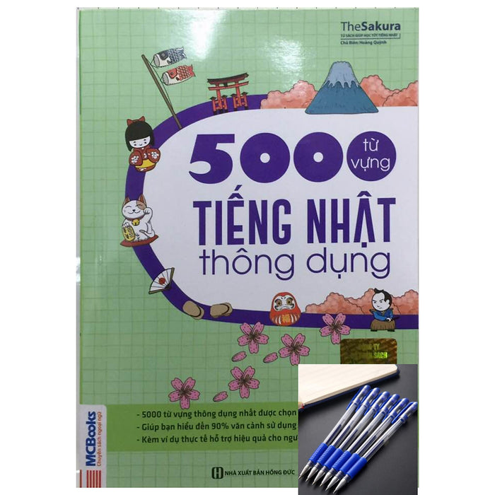 5000 Từ Vựng Tiếng Nhật Thông Dụng Tặng Bút Bi Nước